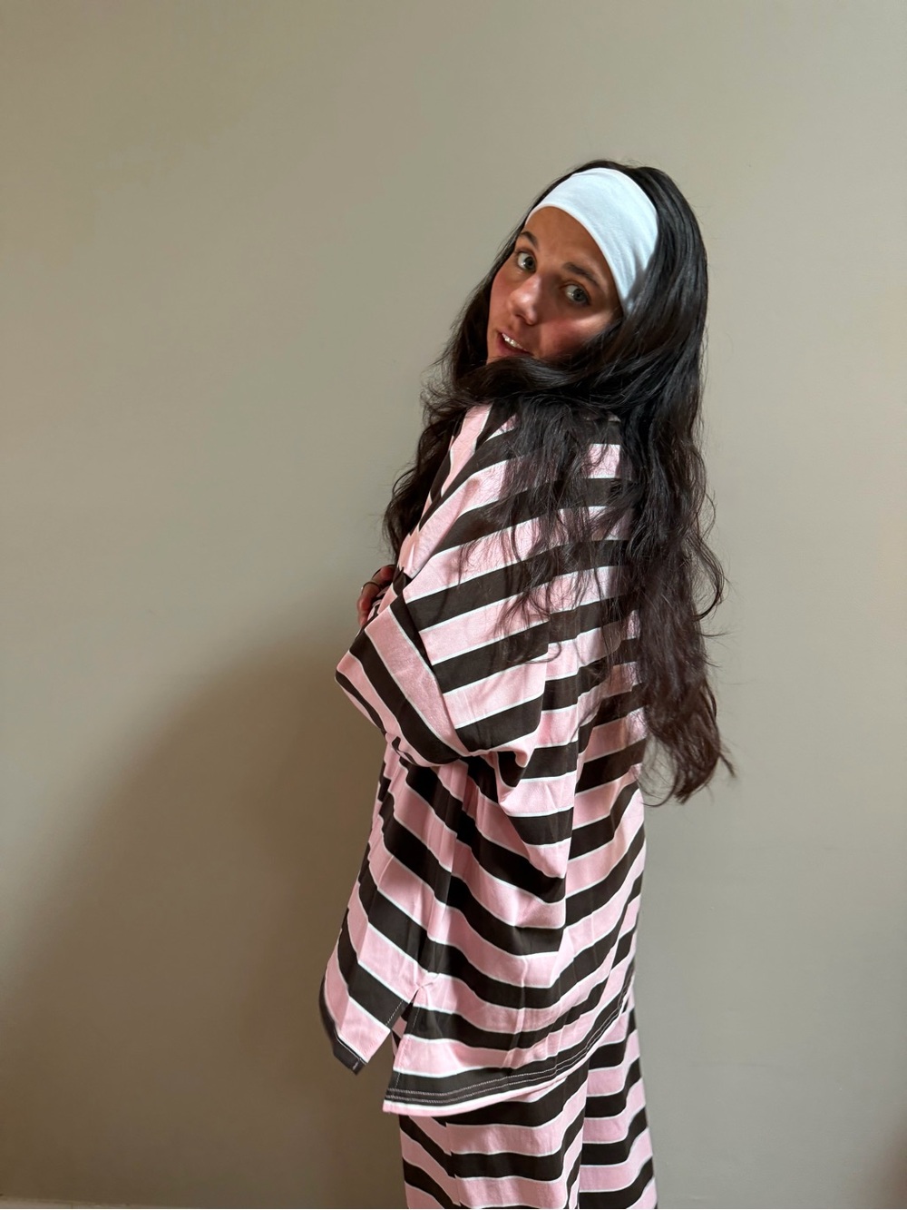 Stripped Mock Neck Long sleeve Top - Picture 6 of 7